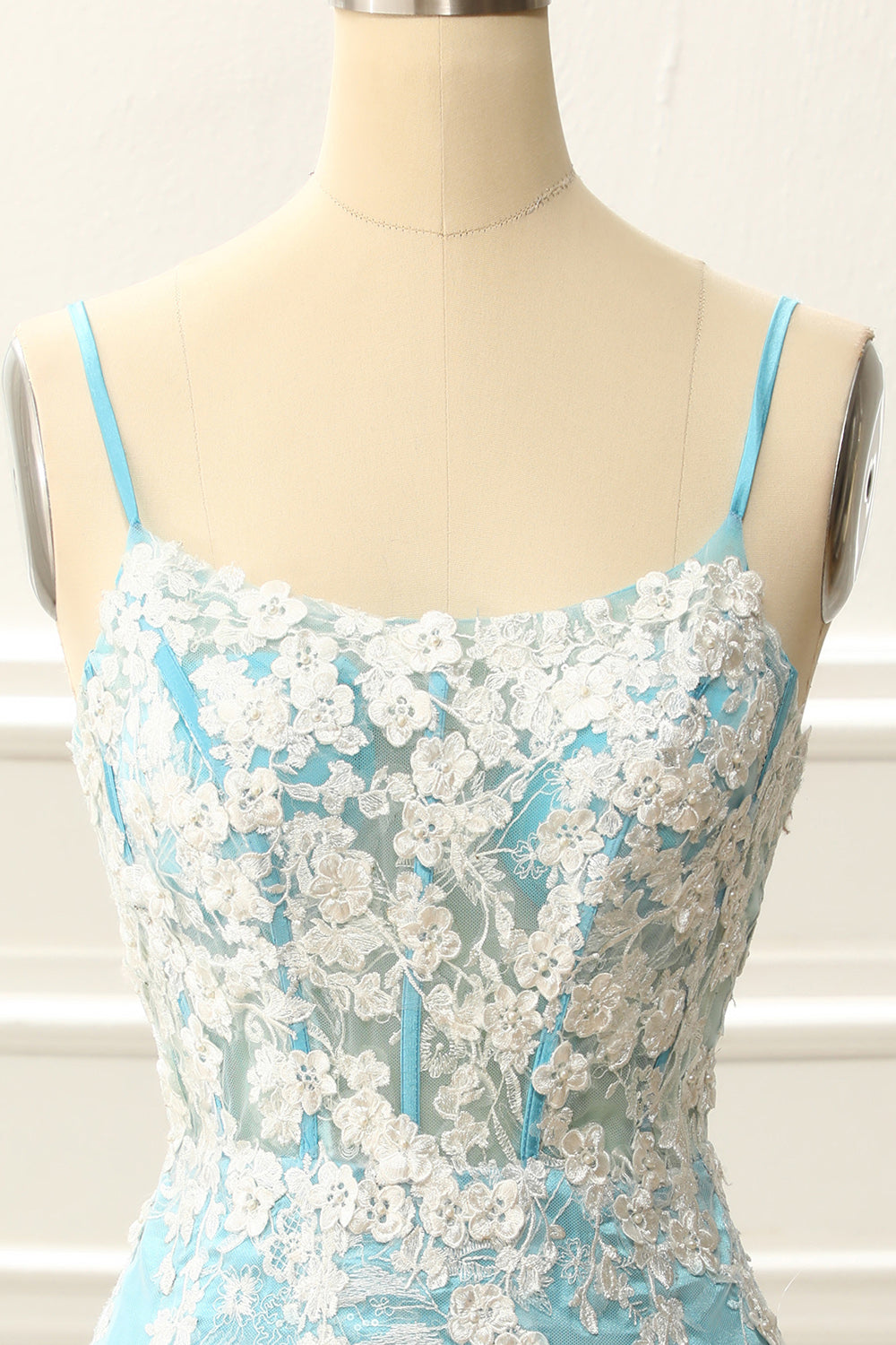 Blue Corset Tight Homecoming Dress with Appliques Prom Cocktail Dresses