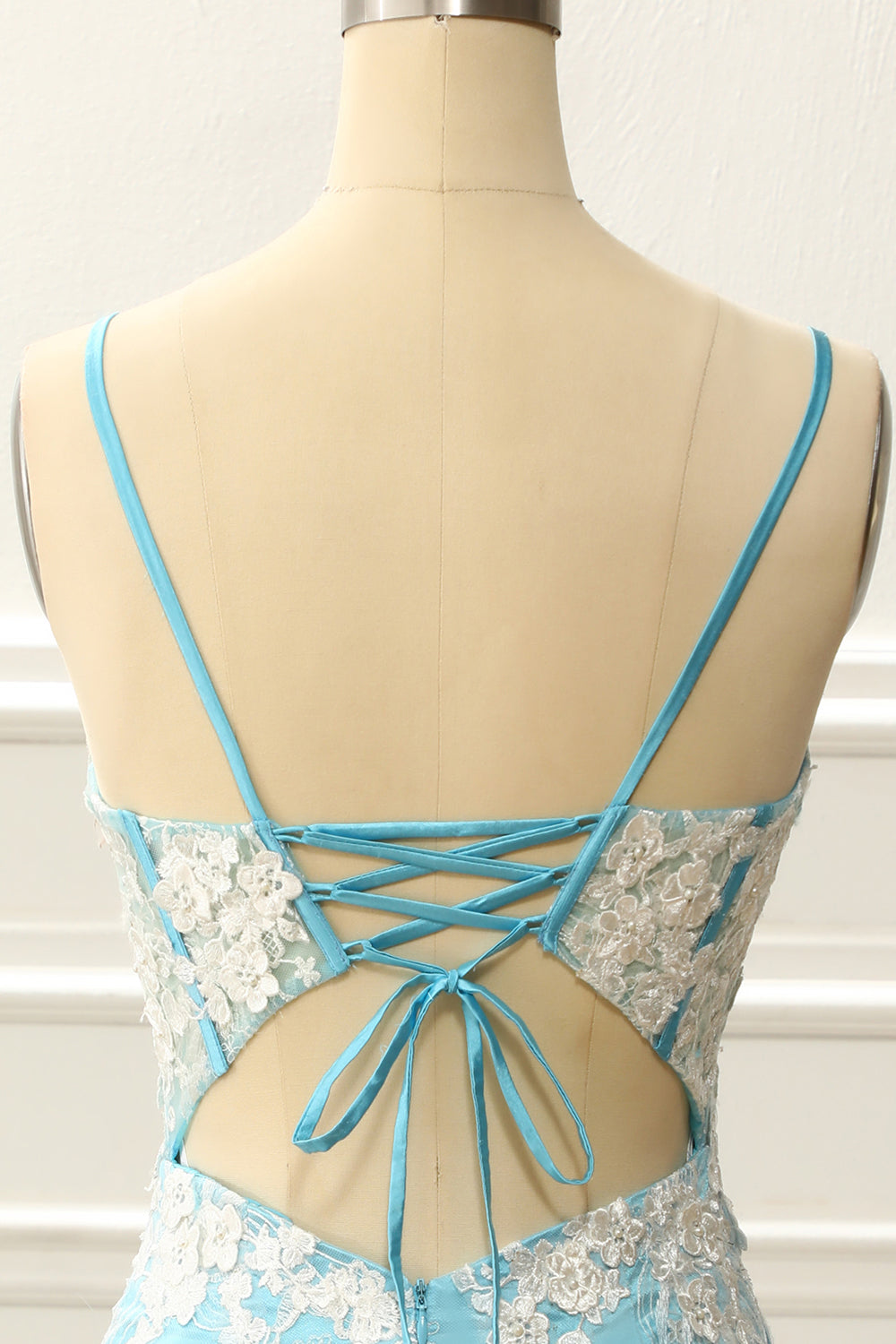 Blue Corset Tight Homecoming Dress with Appliques Prom Cocktail Dresses