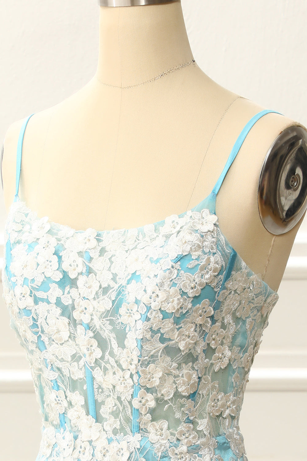 Blue Corset Tight Homecoming Dress with Appliques Prom Cocktail Dresses