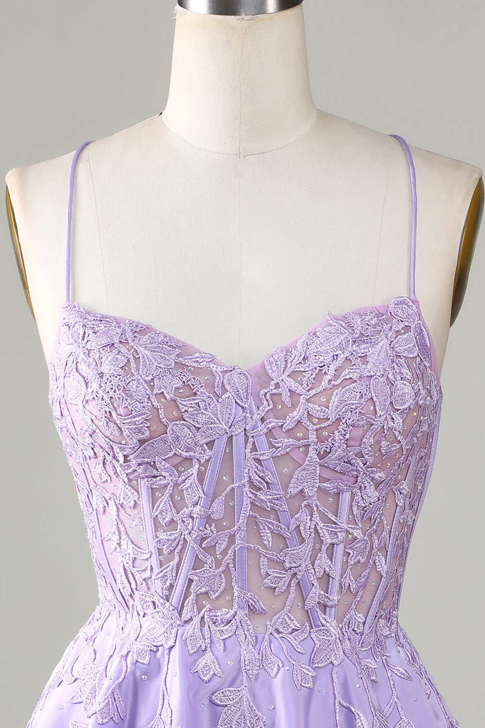 Purple Corset A-Line Satin Short Homecoming Dress with Lace Prom Cocktail Dresses