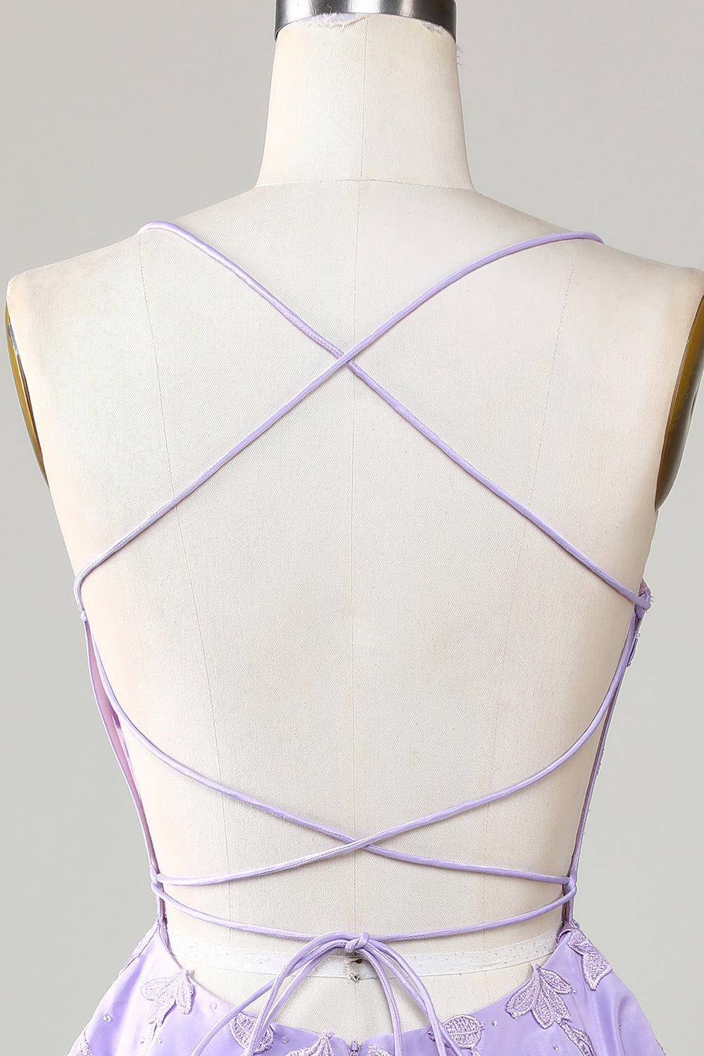 Purple Corset A-Line Satin Short Homecoming Dress with Lace Prom Cocktail Dresses