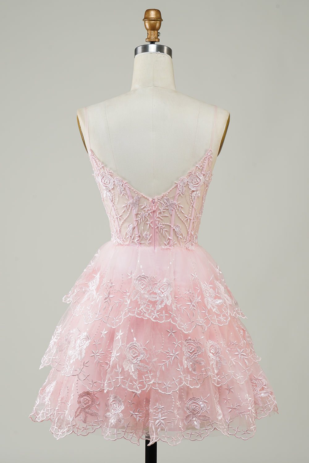 Sparkly Spaghetti Straps Sequins Purple Tiered Homecoming Dress Prom Cocktail Gowns