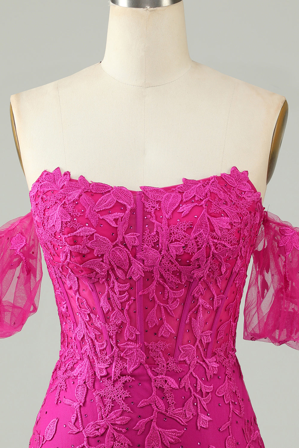 Hot Pink Tight Glitter Homecoming Dress with Appliques Prom Cocktail Dresses