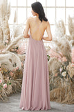 Dusty Pink Chiffon Junior Bridesmaid Dress Formal Evening Dresses