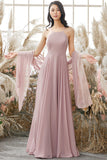 Dusty Pink Chiffon Junior Bridesmaid Dress Formal Evening Dresses
