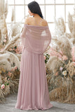 Dusty Pink Chiffon Junior Bridesmaid Dress Formal Evening Dresses