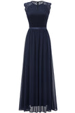 Navy Lace Formal Party Dress Women's Bridesmaid Evening Prom Dresses