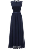 Navy Lace Formal Party Dress