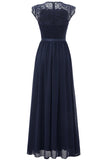 Navy Lace Formal Party Dress