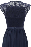 Navy Lace Formal Party Dress