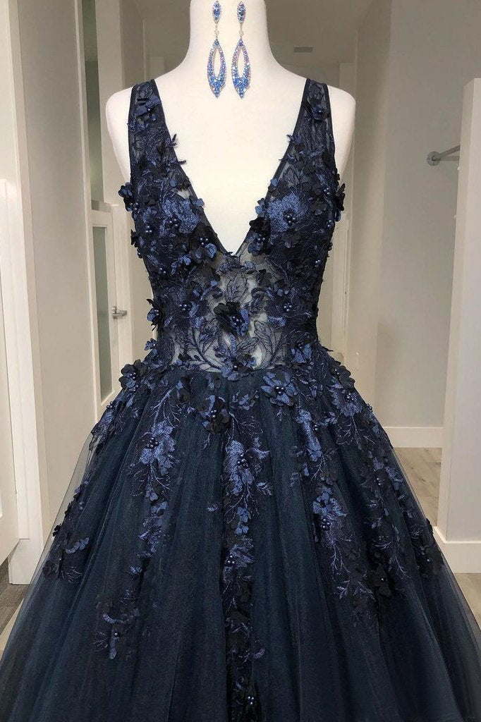 New Style Prom Dress Sheer Top Low Cut