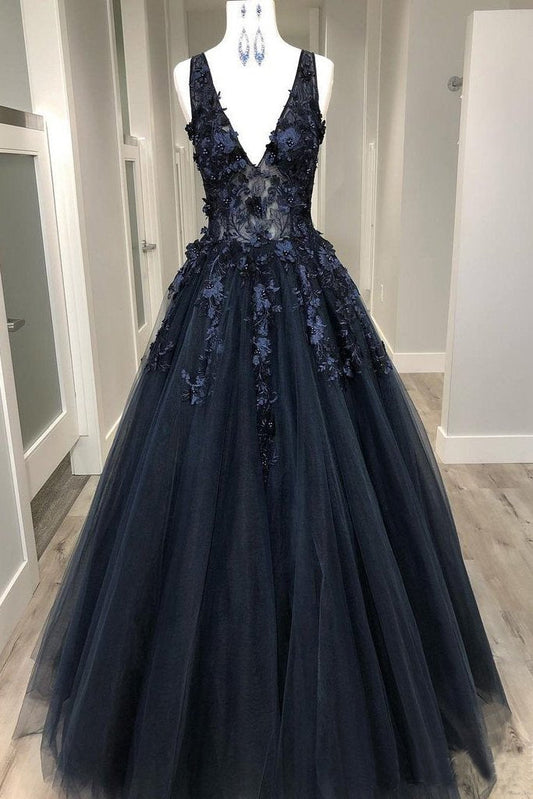 New Style Prom Dress Sheer Top Low Cut