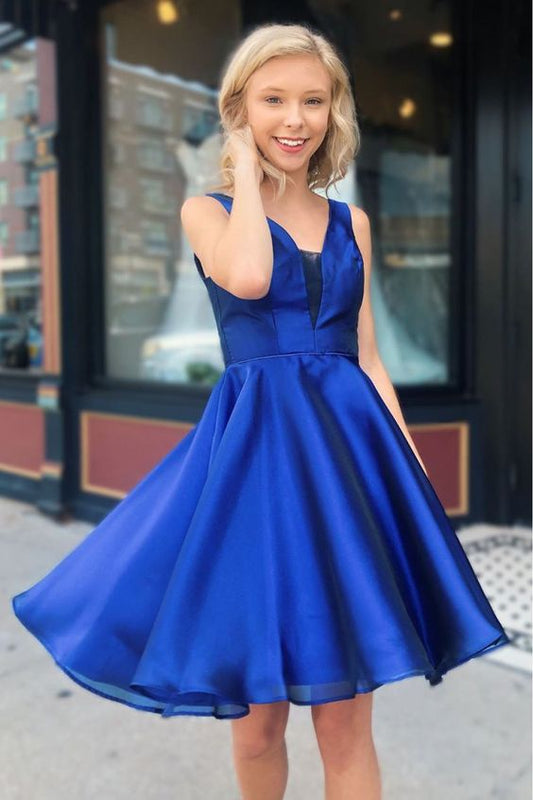 Royal Blue Homecoming Dress, Short Prom Dress, Dance Dresses, Back To School Party Gown, KB0869