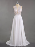 Spitze und Chiffon mit Perlen Brautkleid-Elfenbein Brautkleider Brautkleider