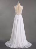 Spitze und Chiffon mit Perlen Brautkleid-Elfenbein Brautkleider Brautkleider