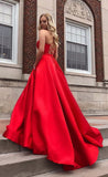 Red Satin Prom Dress Lace Up Back, Evening Dress, Special Occasion Dress, Formal Dress, Graduation School Party Gown, PC0510 - Promcoming