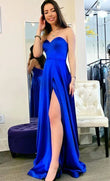 Royal Blue Prom Dress with Slit, Evening Dress, Dance Dress, Graduation School Party Gown, PC0441 - Promcoming
