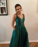 Green Prom Dress with Pockets, Prom Dresses, Evening Dress, Dance Dress, Graduation School Party Gown, PC0413 - Promcoming